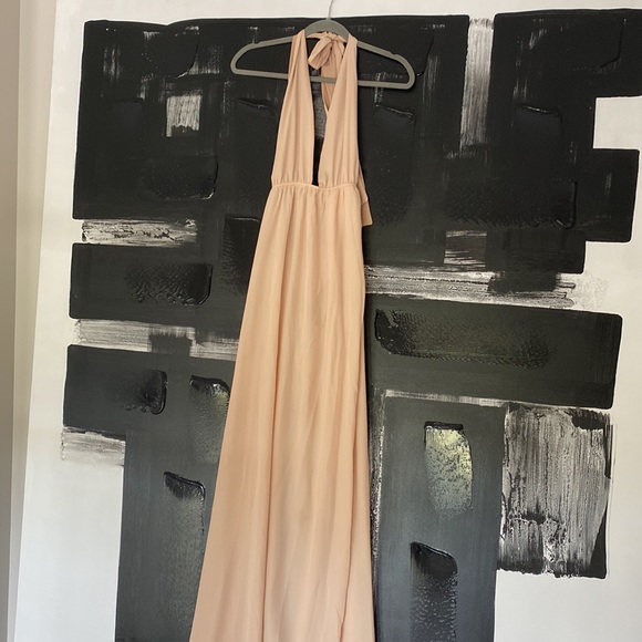 Beige maxi dress with splits - Picture 4 of 5